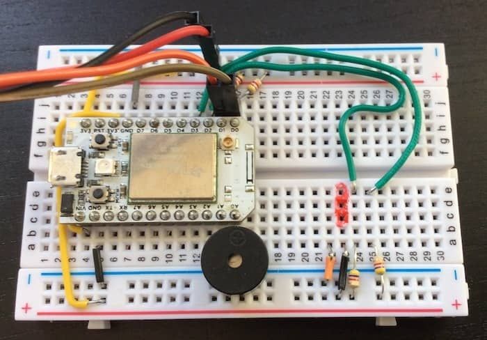 First version of the circuit on a breadboard.