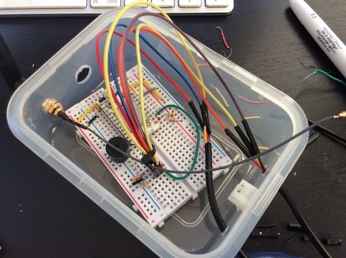 The full circuit fitted in the enclosure.