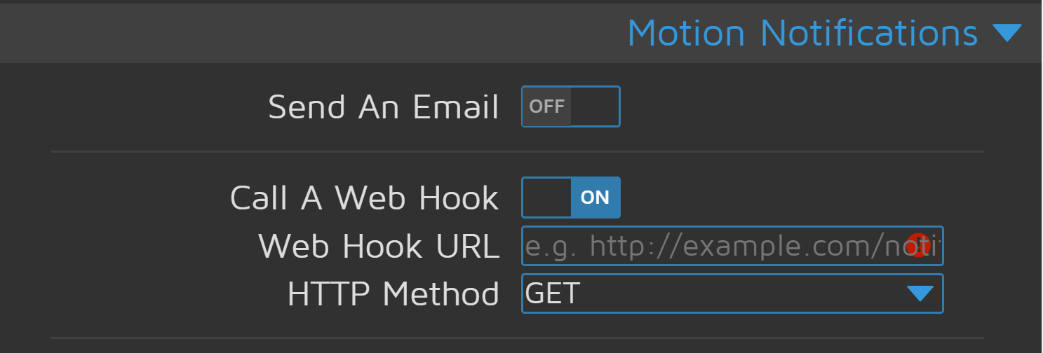 Setup the webhook in your camera's control panel.